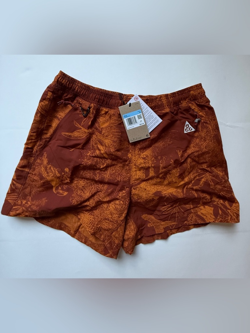 Nike [M] ACG Men’s Reservoir Goat All-Over-Print Trail Shorts Orange HJ2889-245